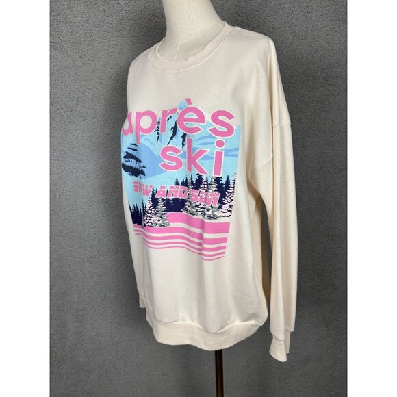 Selfie Juniors' Apres Ski Snowland And Sun Cozy Fleece Sweatshirt Size XL NWT's. - Picture 6 of 8
